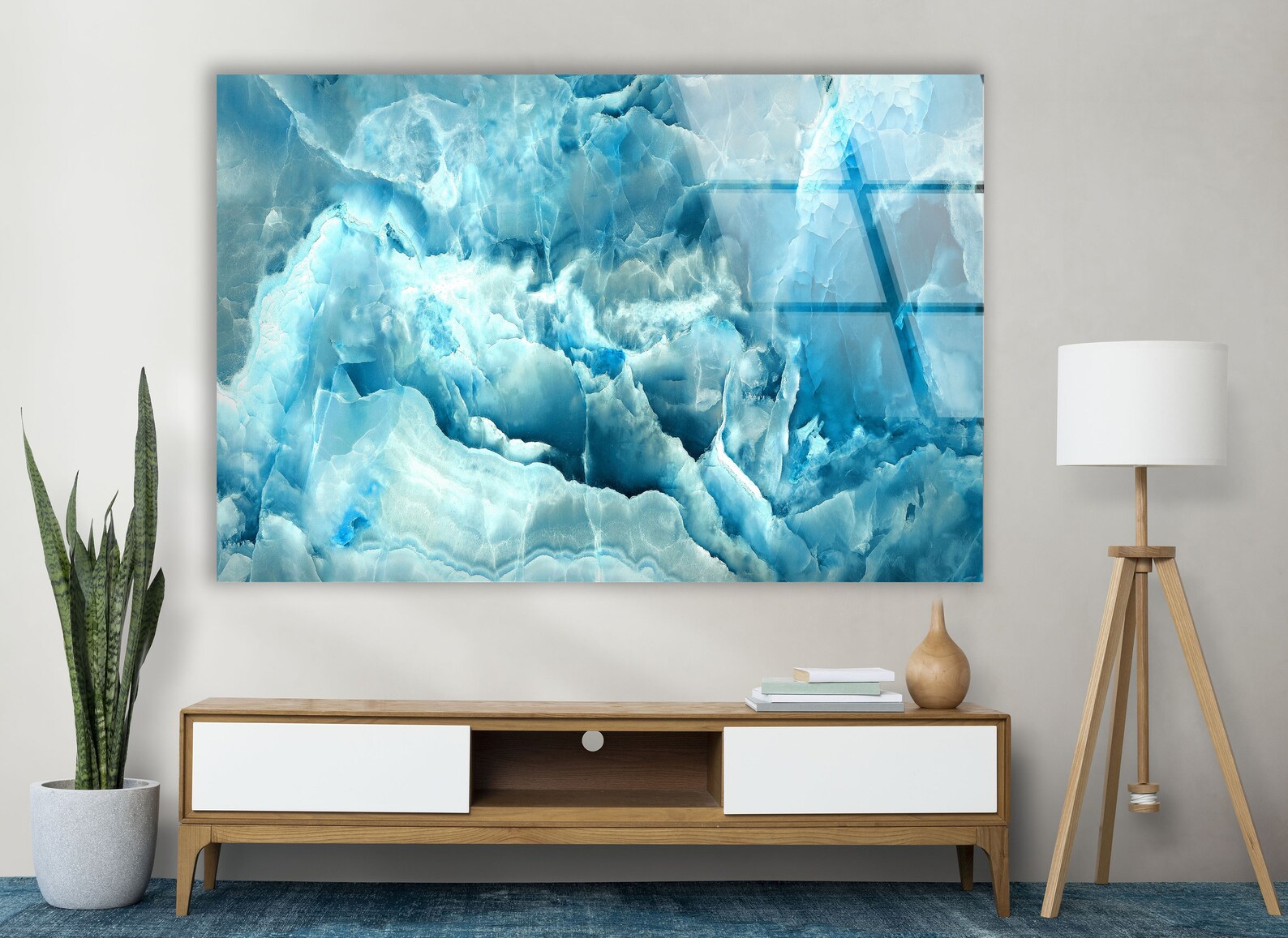 Large Abstract Wall Art Blue Abstract Arttempered Glass Wall Artglass