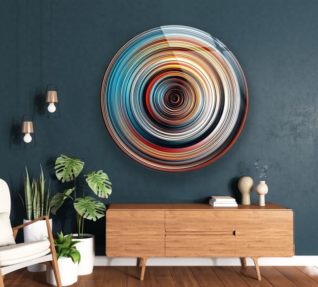 Tempered Glass Wall Art-round Wall Art-glass Wall Decor-glass Printing ...