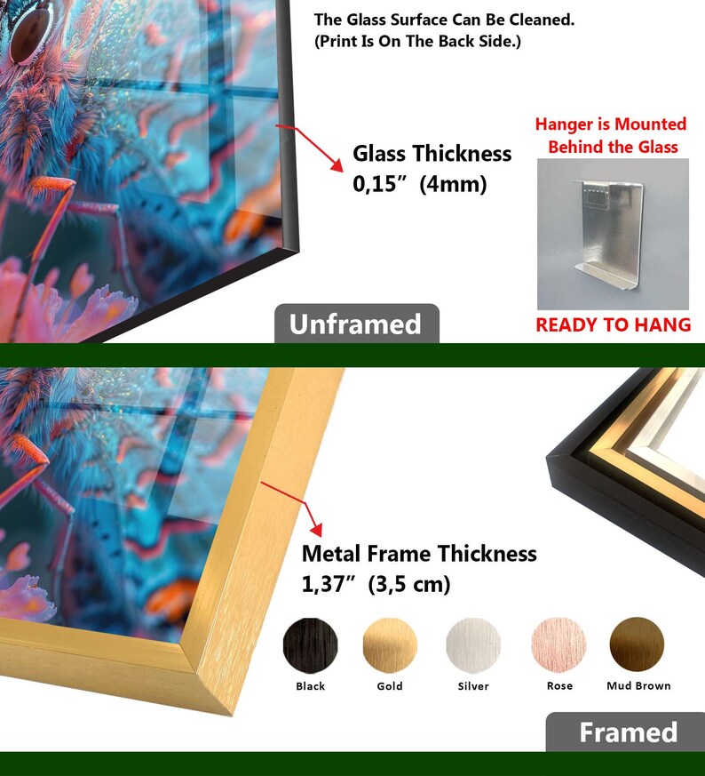 Butterfly Glass Wall Art Tempered Glass Home Decor Etsy