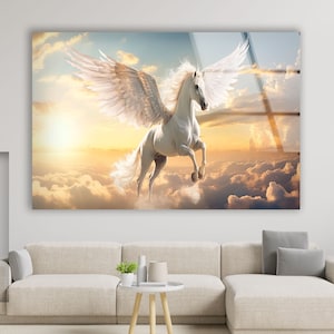 Tempered Glass Wall Art, Glass Printing Art, Horse Wall Art, Large Abstract Wall Art Horse Abstract Art