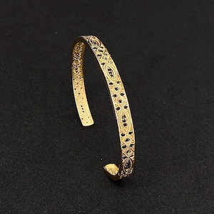 Gold Vintage Bracelet, Viking Style Bangle, Open Bangle Bracelet, Gemstone Cuff Bracelet, Cool Mens Bracelet