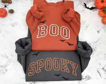 Spooky Embroidered Halloween Sweatshirt | Spooky Season Fun Fall Sweatshirt | Halloween Crewneck | Halloween Party Gift