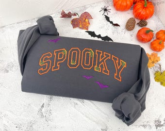 Spooky Embroidered Halloween Sweatshirt | Spooky Season Fun Fall Sweatshirt | Halloween Crewneck | Halloween Party Gift