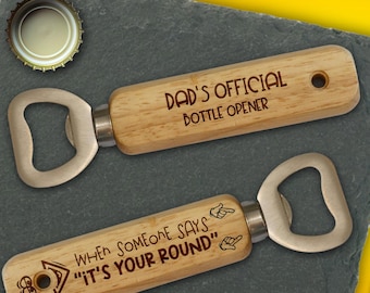 Bottle Opener Wooden Arrow Head with Googly Eyes, Funny Quote Personalised