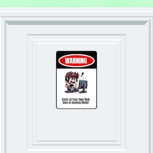 Personalised Warning Door Sign for Video Games Lovers - Custom Sign & Bedroom Door Decor