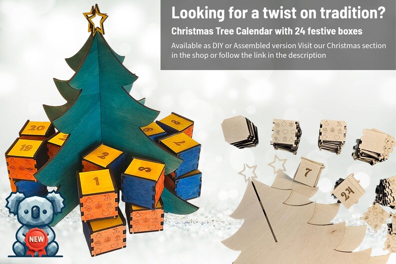 Wooden Advent Calendar: Christmas Countdown with 24 Drawers image 12