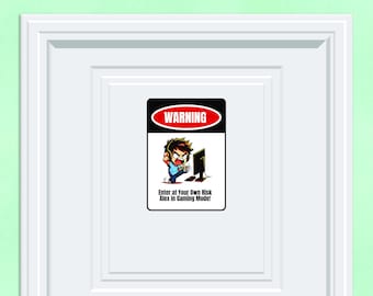 Personalized Gamer Warning Door Sign: Kids Bedroom Decor