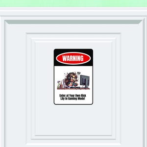 Custom Sticker - Door Sign for Gamer Girl and Video Games Lovers - Personalised Gift