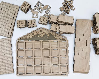 DIY Wooden Advent Calendar Kit: Reusable Christmas Countdown, 161 Pieces