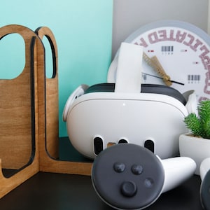 Supporto VR per Meta Quest 3 - Supporto portatile in legno