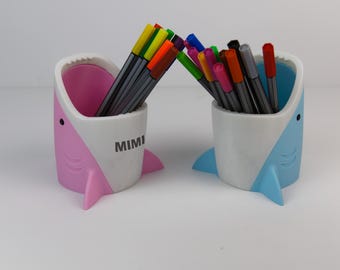 Unique Shark Desk Organiser - Personalised Pencil Pot for Office Decor