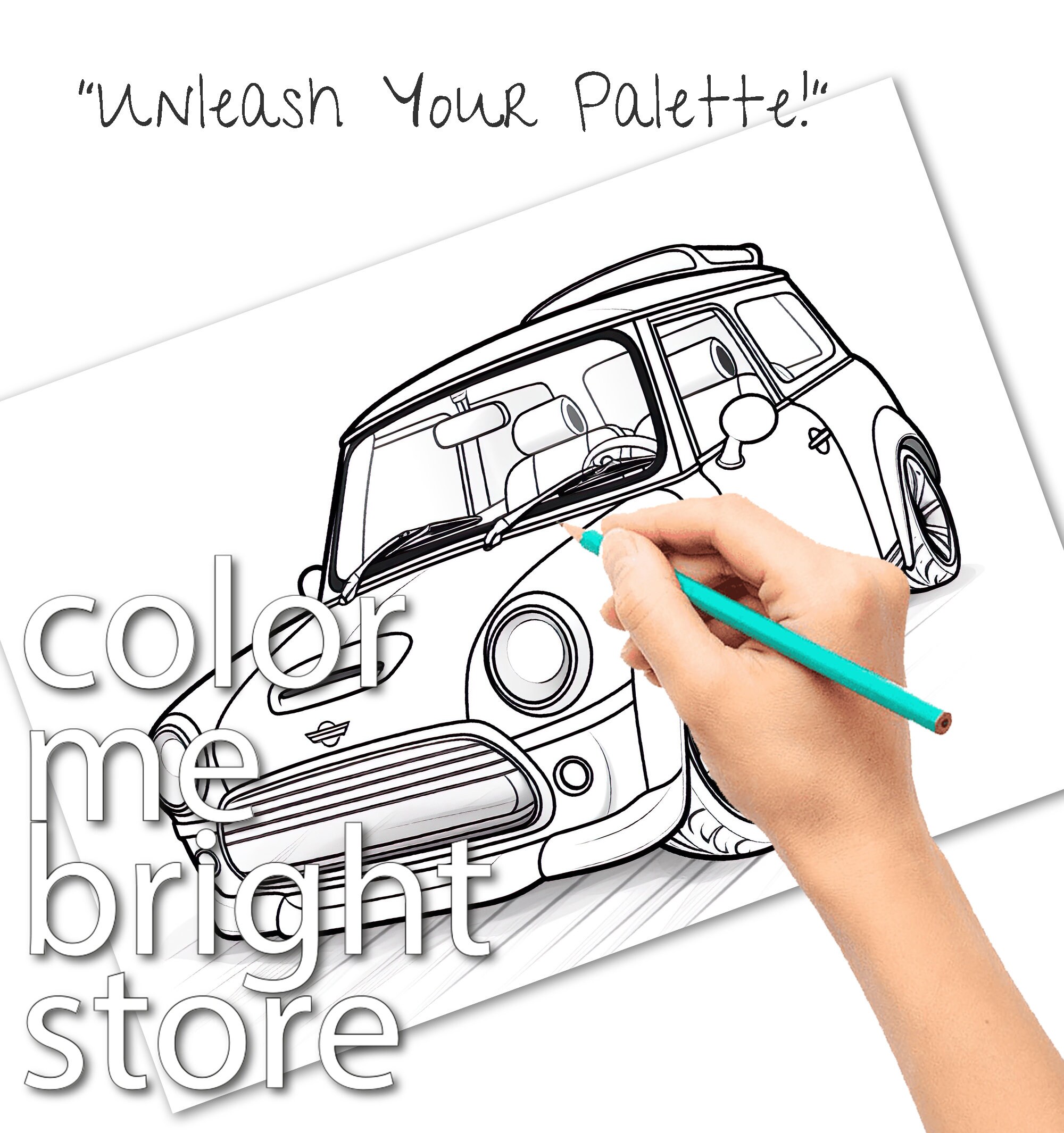 Coloring Page Printable Adult Cars Coloring Pages Instant Download
