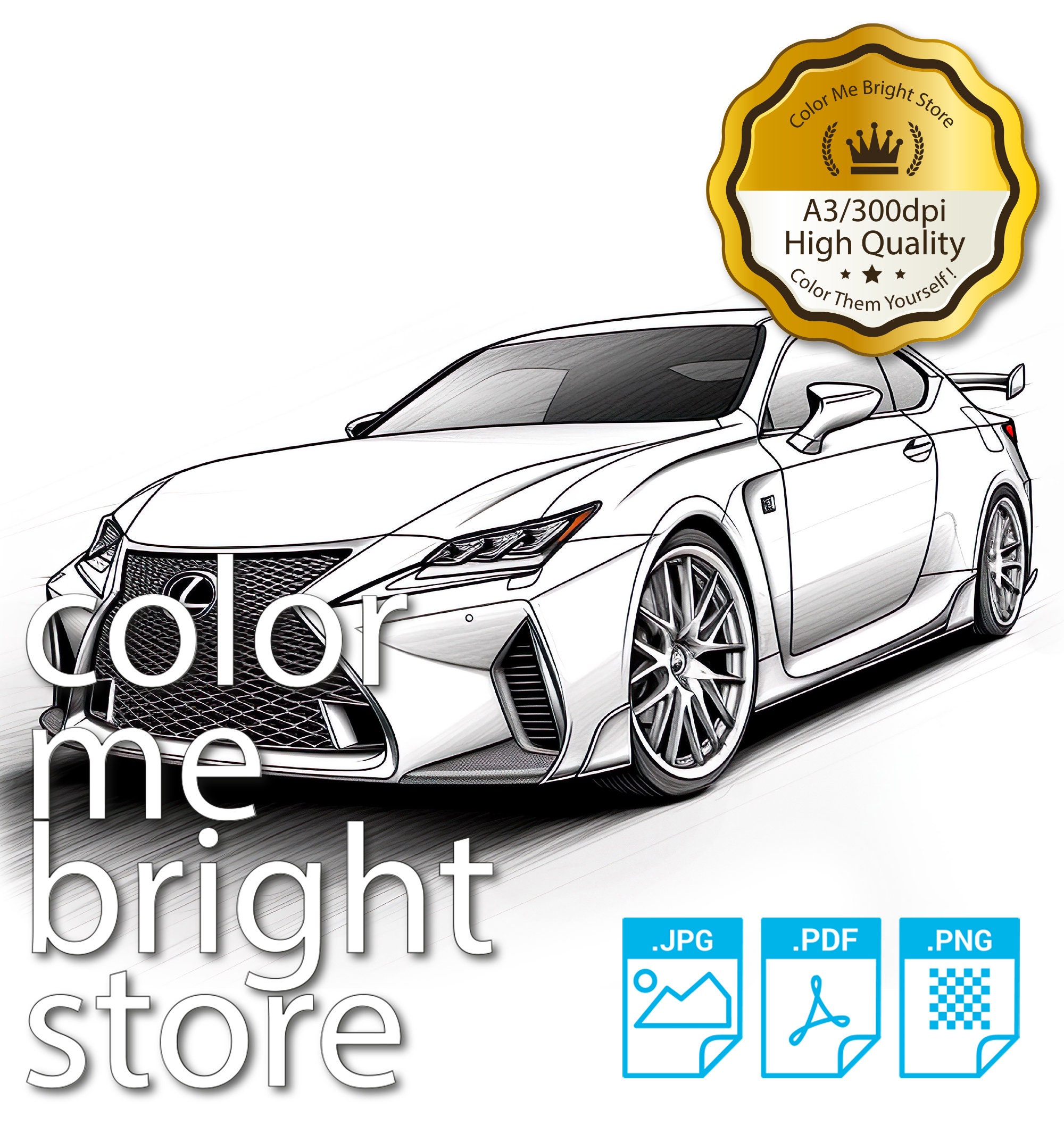 Coloring Page Printable Adult Cars Coloring Pages Instant Download ...
