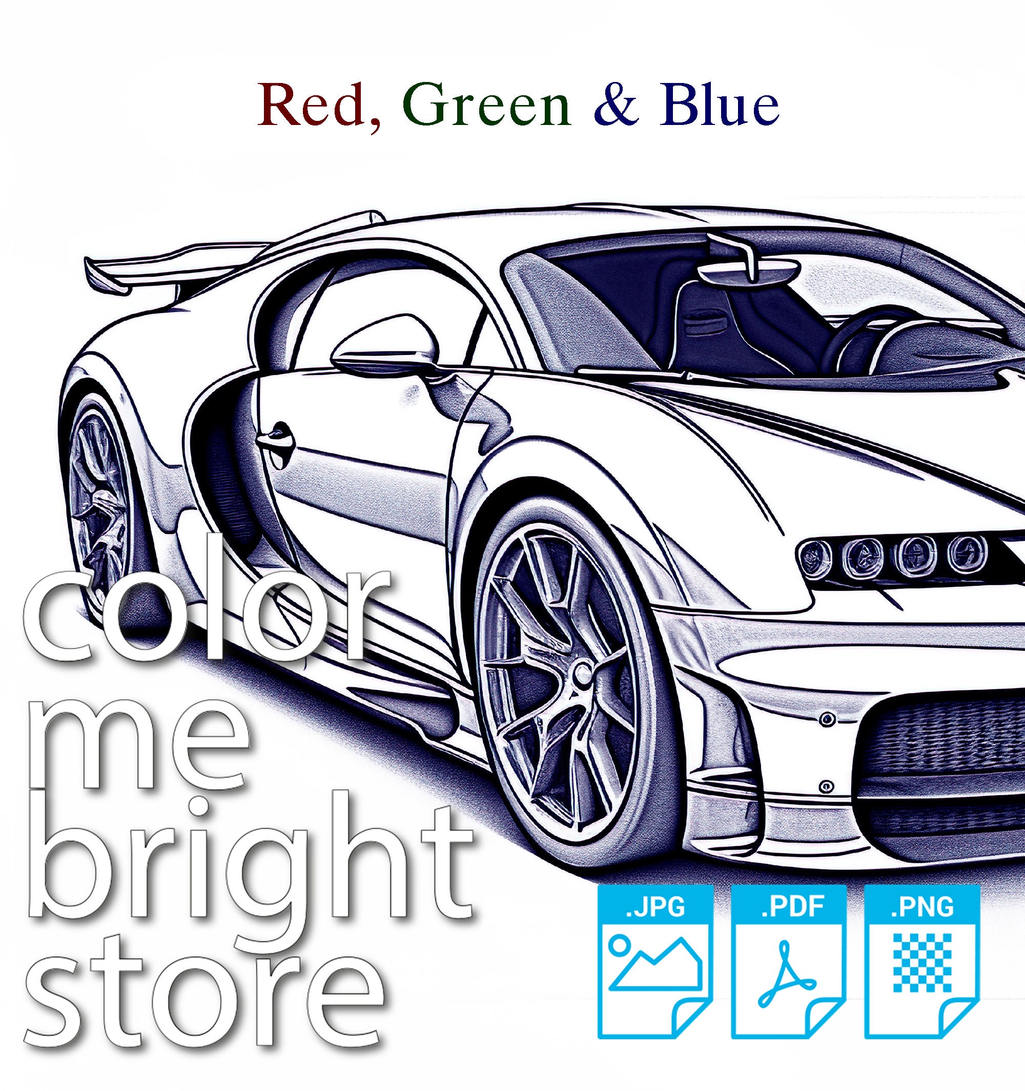 Coloring Page Printable Adult Cars - Il Fullxfull.5924849455 Gdpp 
