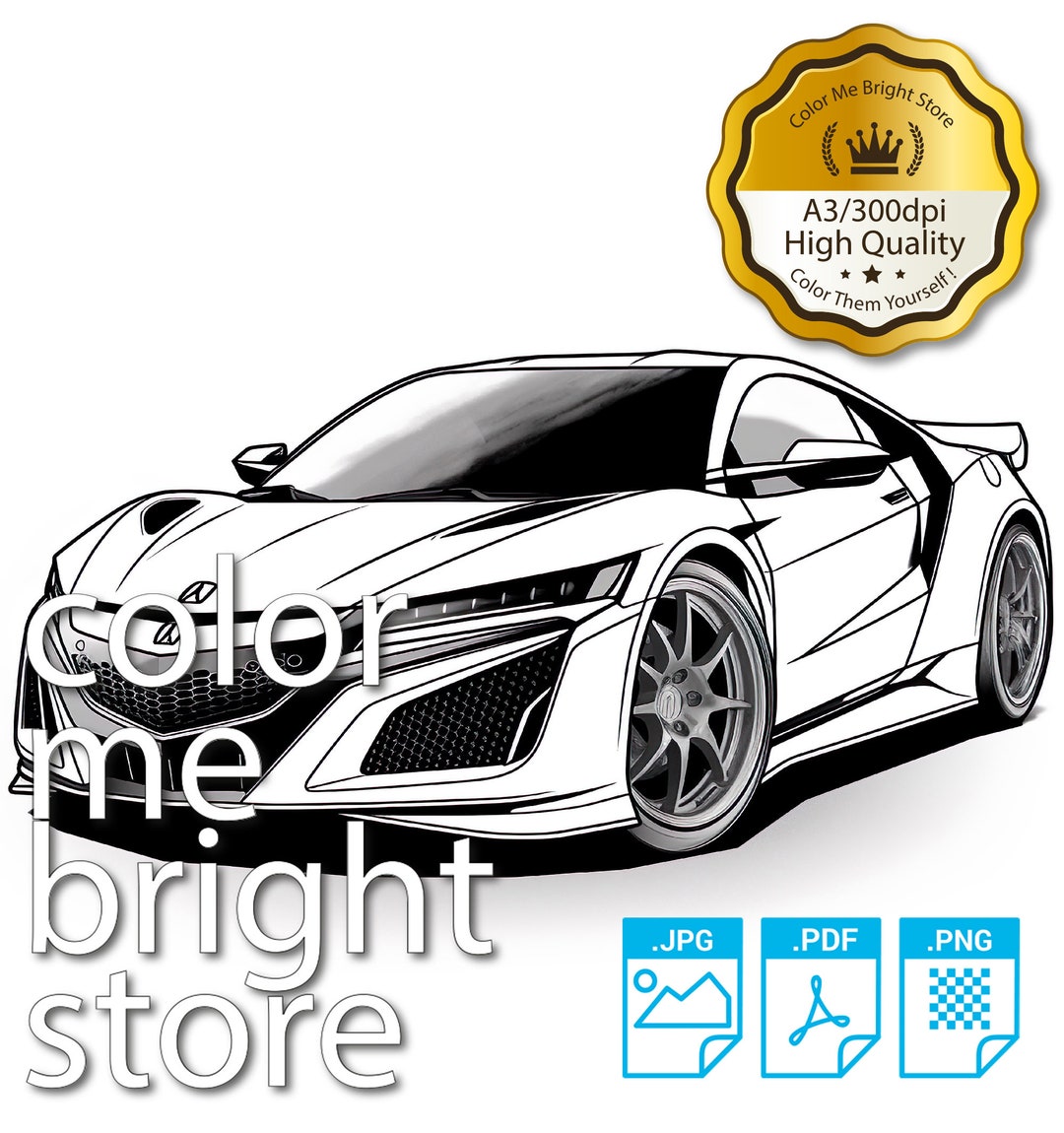 Coloring Page Printable Adult Cars Coloring Pages Instant Download