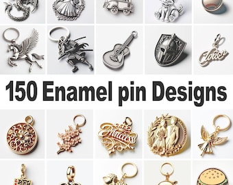 custom metal badge designs, custom enamel pin, metal keychain, metal charm designs, custom made product samples collection PDF