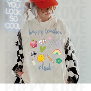 Glücklicher Lehrerklub Digitale Datei, LehrerPNG, Bildung SVG, Schule Digitale Datei, Erzieher Sublimation, T-Shirt Art