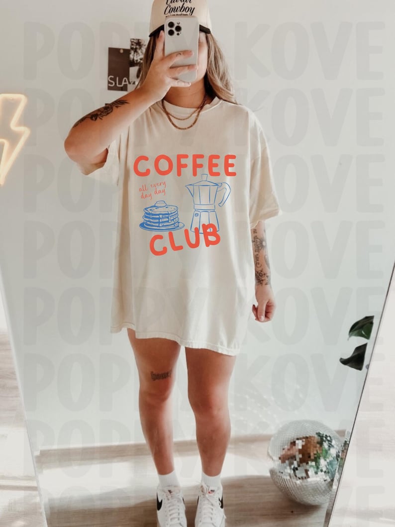 Coffee Club Graphics, Coffee Designs, Coffee Drinker Sublimations, Breakfast Coffee T-shirt Art, Digital File, PNG image 2