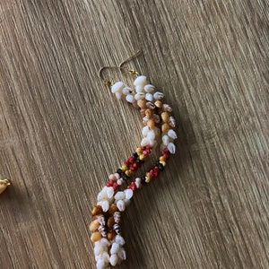 100% echter Niihau Muschelschmuck, Kippona-Ohrringe, 14k gf, sehr exquisite Farben, Kahealani-Muschelschmuck, Momi-Muschel, Hochzeitsschmuck,