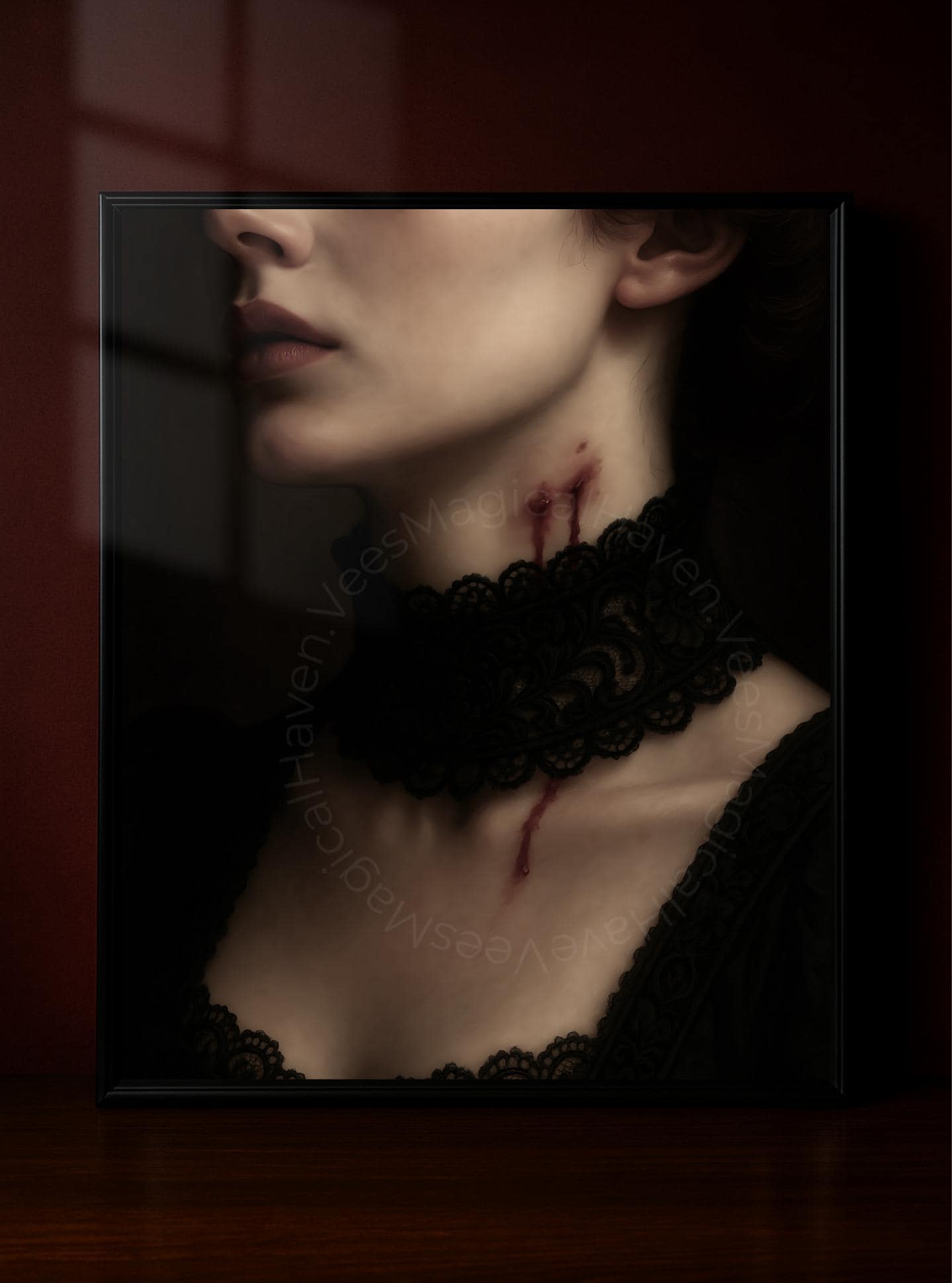 Vampire Bitign Neck Victorian Vampire Bite Wall Art – Gothic Digital Download, Dark ...