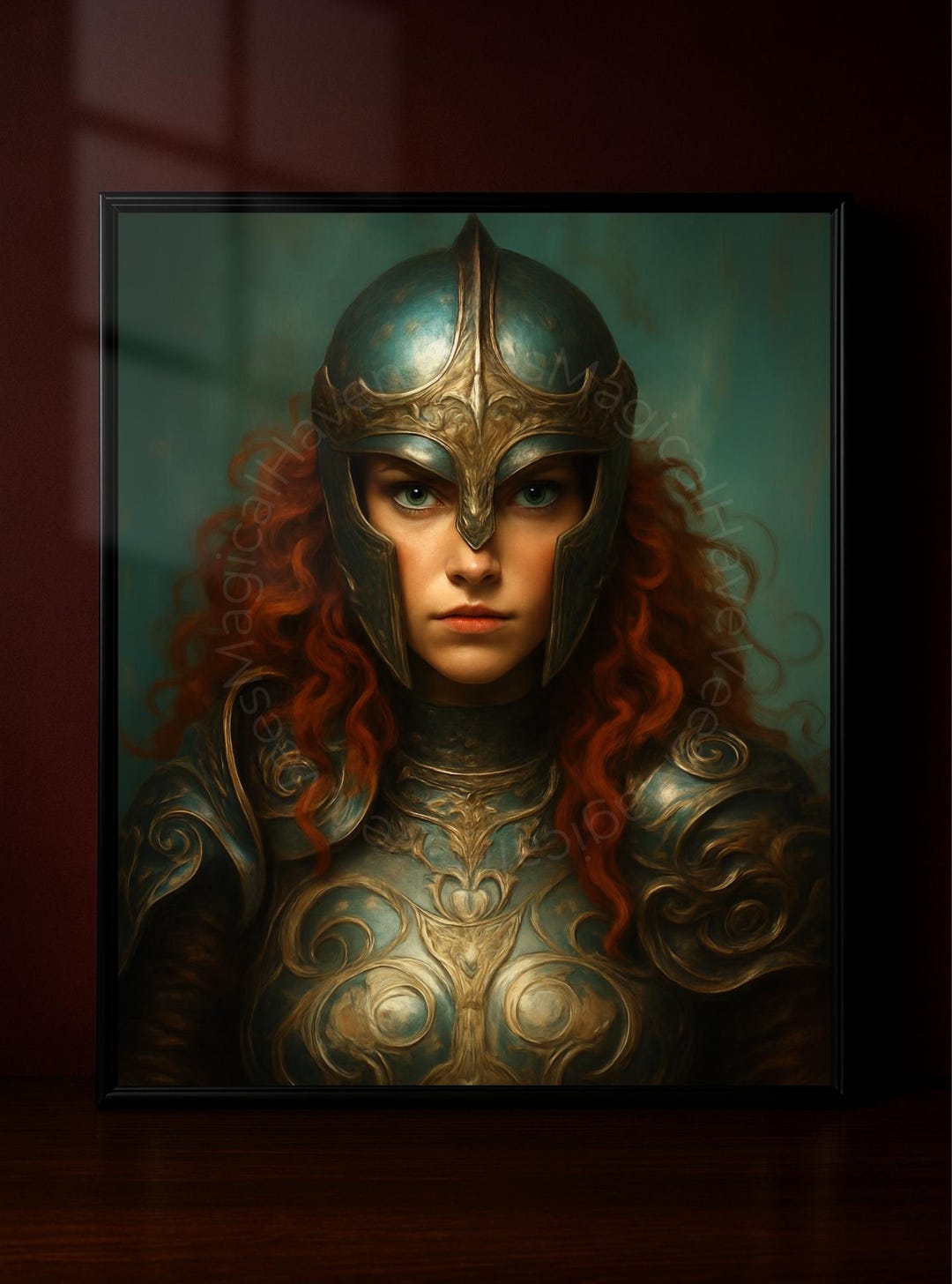 Female Knight Wall Art | Fantasy Warrior Woman Print | Medieval Dark ...