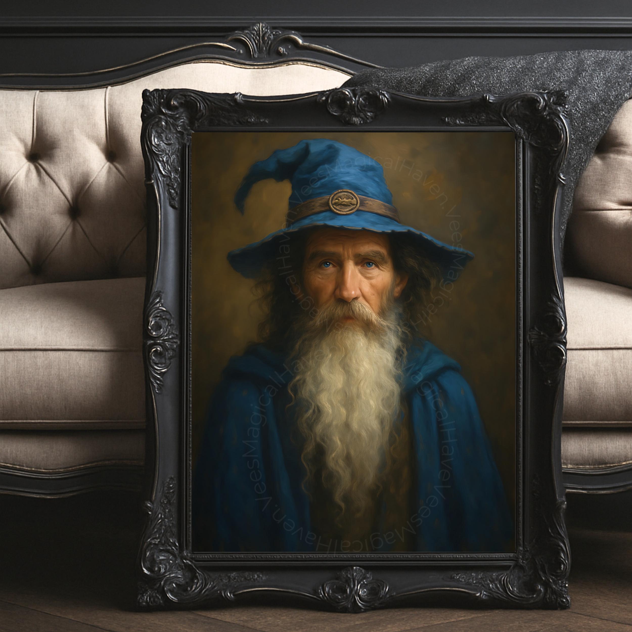 Old Wizard Wall Art Poster • Fantasy Sorcerer Portrait Print
