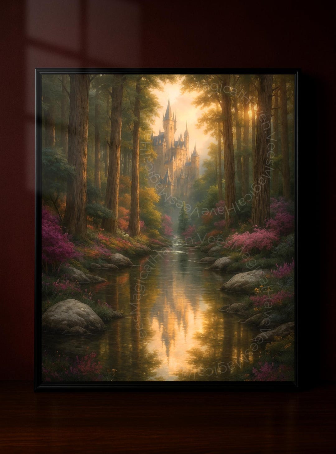 Enchanted Castle in the Forest Poster | Fantasy Fairytale Wall Art ...