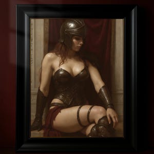 Warrior Woman Art Print: Dark Academia Fantasy Decor (Digital Download)