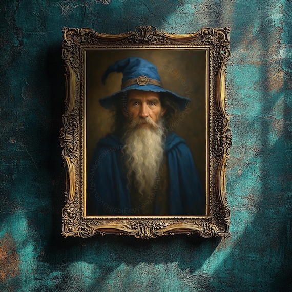 Old Wizard Wall Art Poster • Fantasy Sorcerer Portrait Print