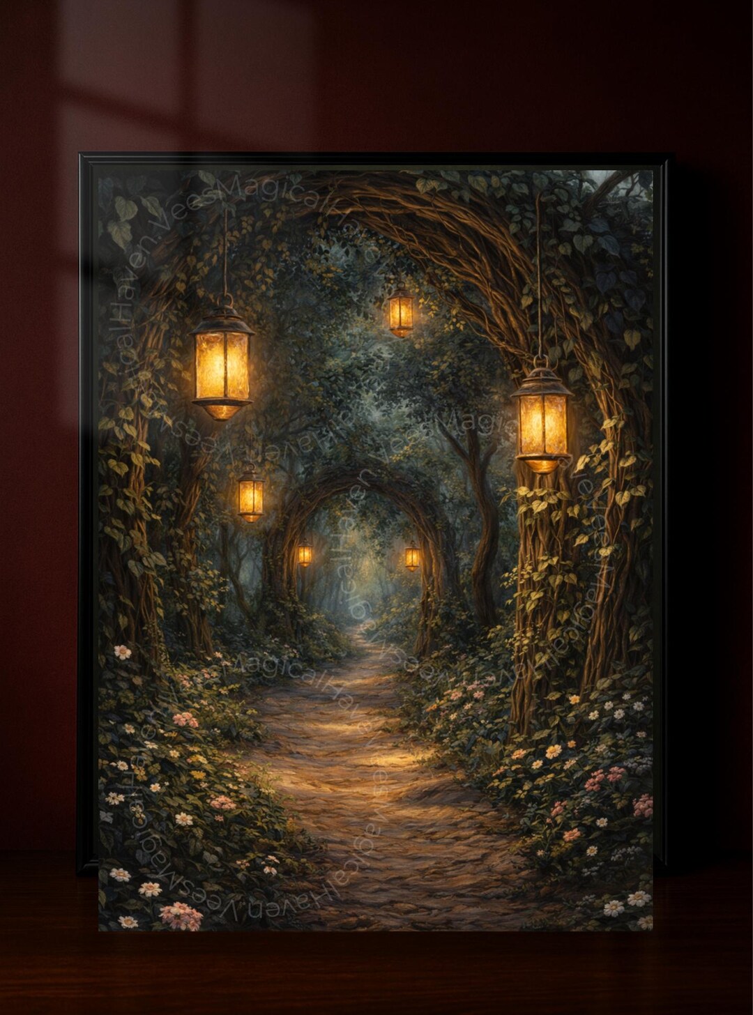 Enchanted Forest Path Digital Download, Magical Lantern Woodland ...