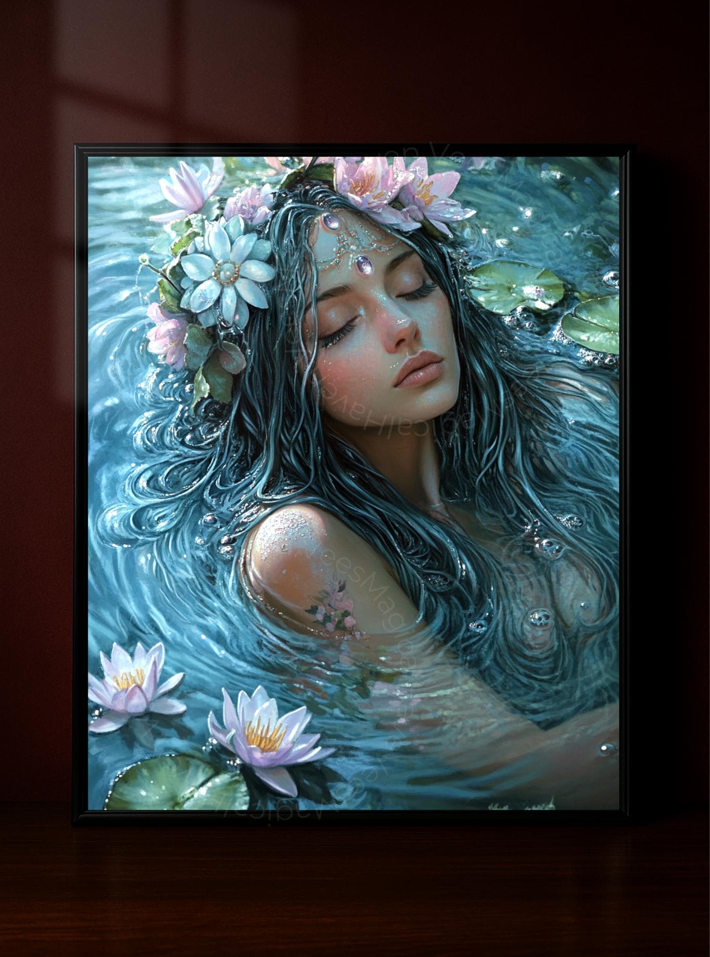 Pinterest Nymph Serene Water Nymph Art Print, Dreamy Lake Fantasy Poster, Tranquil ...