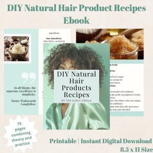 DIY Ebook recipes for curly hair | How to take care of curly hair naturally | Curly hair treatment at home | Haircare | Gift for curly hair