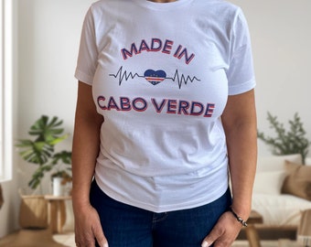 Vlag van Cabo Verde T-shirt | Cultuurkleding uit Kaapverdië | Familiewortels citaten | Familie-erfgoed | Cabo Verde mensen cadeau