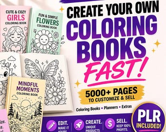 Whole Shop Mega Bundle: 5000+ Seiten Malbücher, Planer, Mockups (PLR) (Digitaler Download)