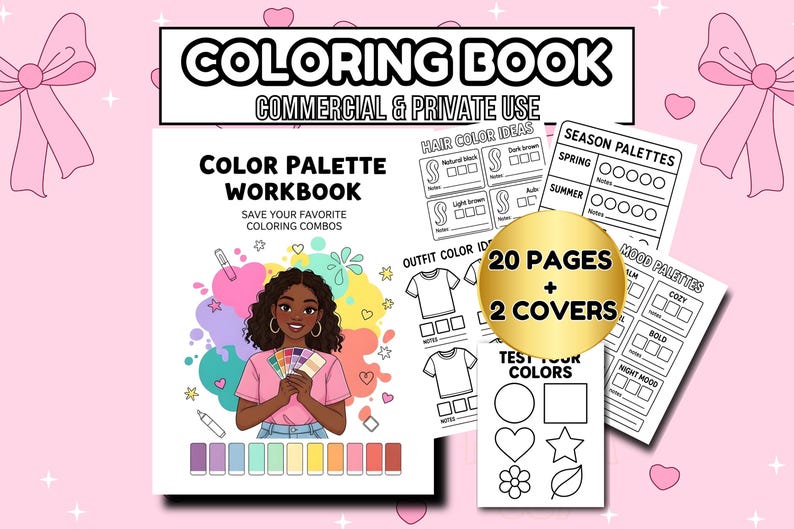Color Palette Workbook – 20 Pages, 2 Covers (PDF, JPEG) - Etsy