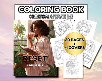 Afro Self-Care Malbuch für Frauen | 30 Seiten, 4 Covers (PDF/JPEG)