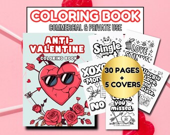 Anti Valentine Malbuch: Aktivitäten für Erwachsene (PLR, KDP Interior) (Digitaler Download)