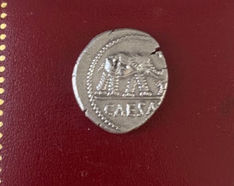 JULIUS CAESAR Denier Zilveren authentieke valuta
