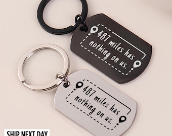 Personalized Long Distance Relationship Gift, Miles Has Nothing On Keychain, Custom Miles Distance Keyring, Birthday Gift for Long Distance