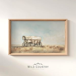 Antique Covered Wagon Wall Art, Wild West Home Decor, Vintage Western Sketch Drawing, Vintage Cowboy Art, Farmhouse Art, Old Wagon Poster