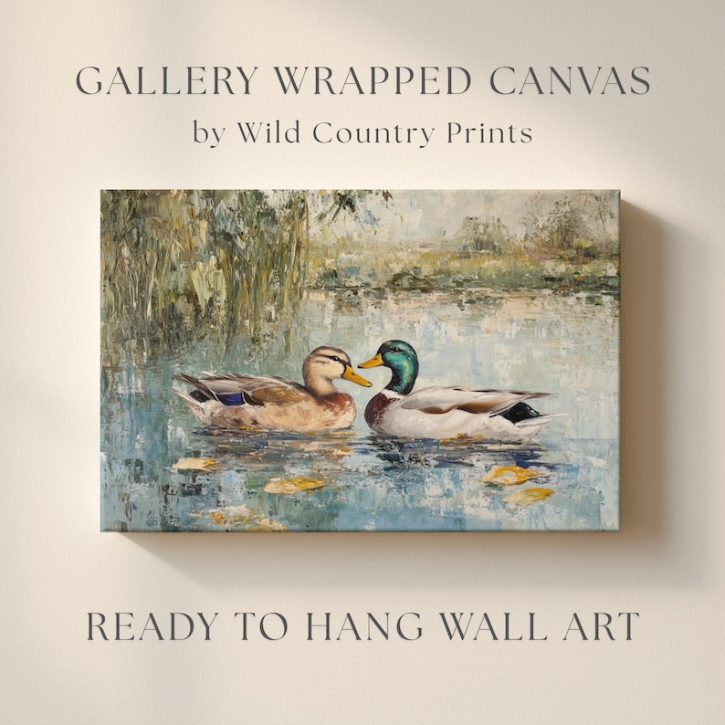 Love Mallard Couple Art Print Vintage Duck Print His and Hers Mallard Duck Decor for Couple Gift Farmhouse Wall Art Mallard Duck Painting image 12