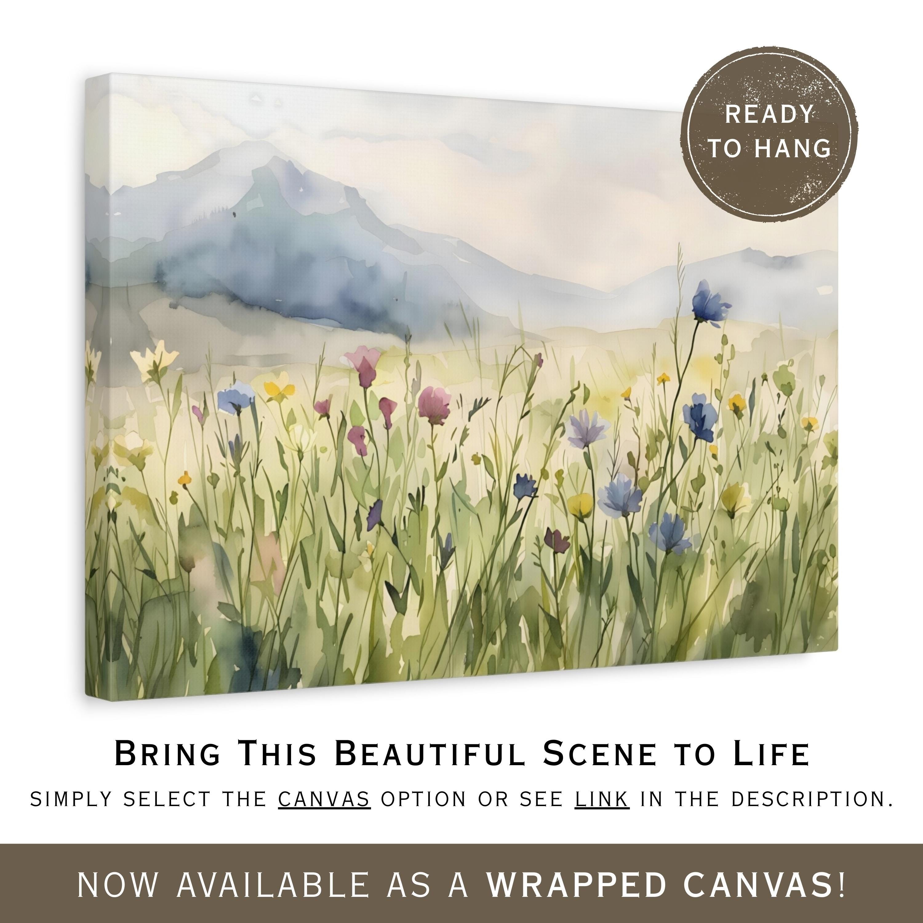 Watercolor Wildflowers Painting, Floral Watercolor Poster