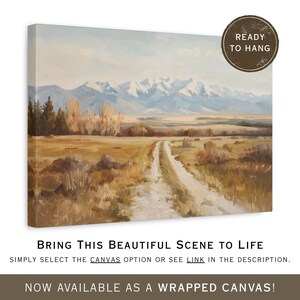 Rocky Mountain Painting, Kalispell Montana, Montana Wall Art, Mountain Range Art Print, Vintage Landscape Poster, Rustic Cabin Wall Decor Bild 10
