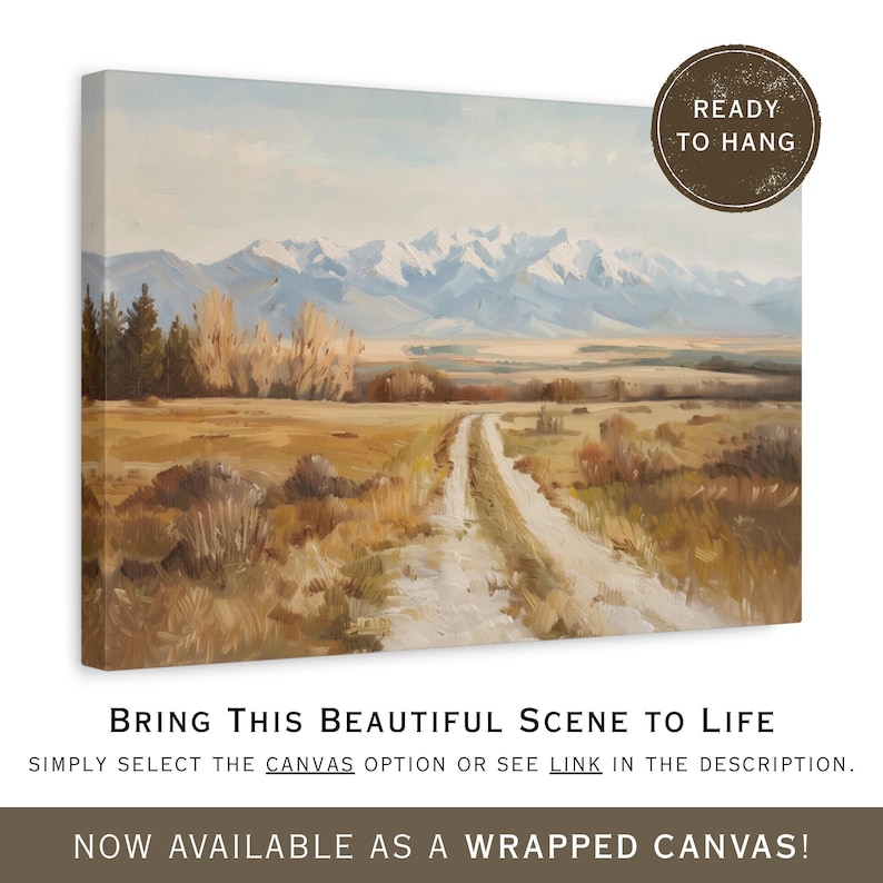 Rocky Mountain Painting, Kalispell Montana, Montana Wall Art, Mountain Range Art Print, Vintage Landscape Poster, Rustic Cabin Wall Decor Bild 10
