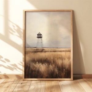 Printable Western Water Tower Wall Art vol.2, Country Western Print, Vintage Western Painting, Montana Prairie Print, American Country Decor
