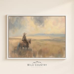Framed Western Horse Painting Cowgirl Wall Art Canvas Print for Girl Bedroom Western Wall Art Horse Print Framed Cowgirl Painting Vintage