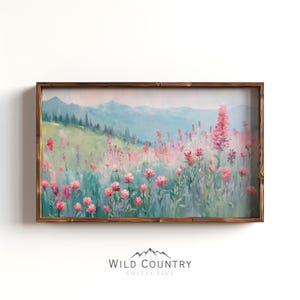 Red Wildflower Art Print, Mountain Wall Art, Floral Painting, Vintage Indian Paintbrush Print, Indian Paintbrush Flowers Botanical Wall Art