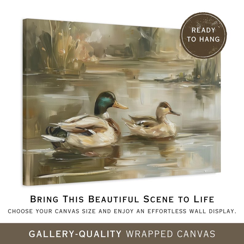 two ducks swimming in a pond, with a lush, natural background.
