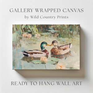 Love Birds Mallard Ducks Oil Painting, His & Hers Gift, Vintage Duck Poster Print, Mallard Duck Decor, Farmhouse Wall Art, Gift for Couples image 18