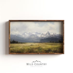 Rustik bergsaffisch, väggkonst för bergslandskap, inspirerad av Bitterrootbergen, vintagekonsttryck, stuginredning, lantlig bondgårdsinredning